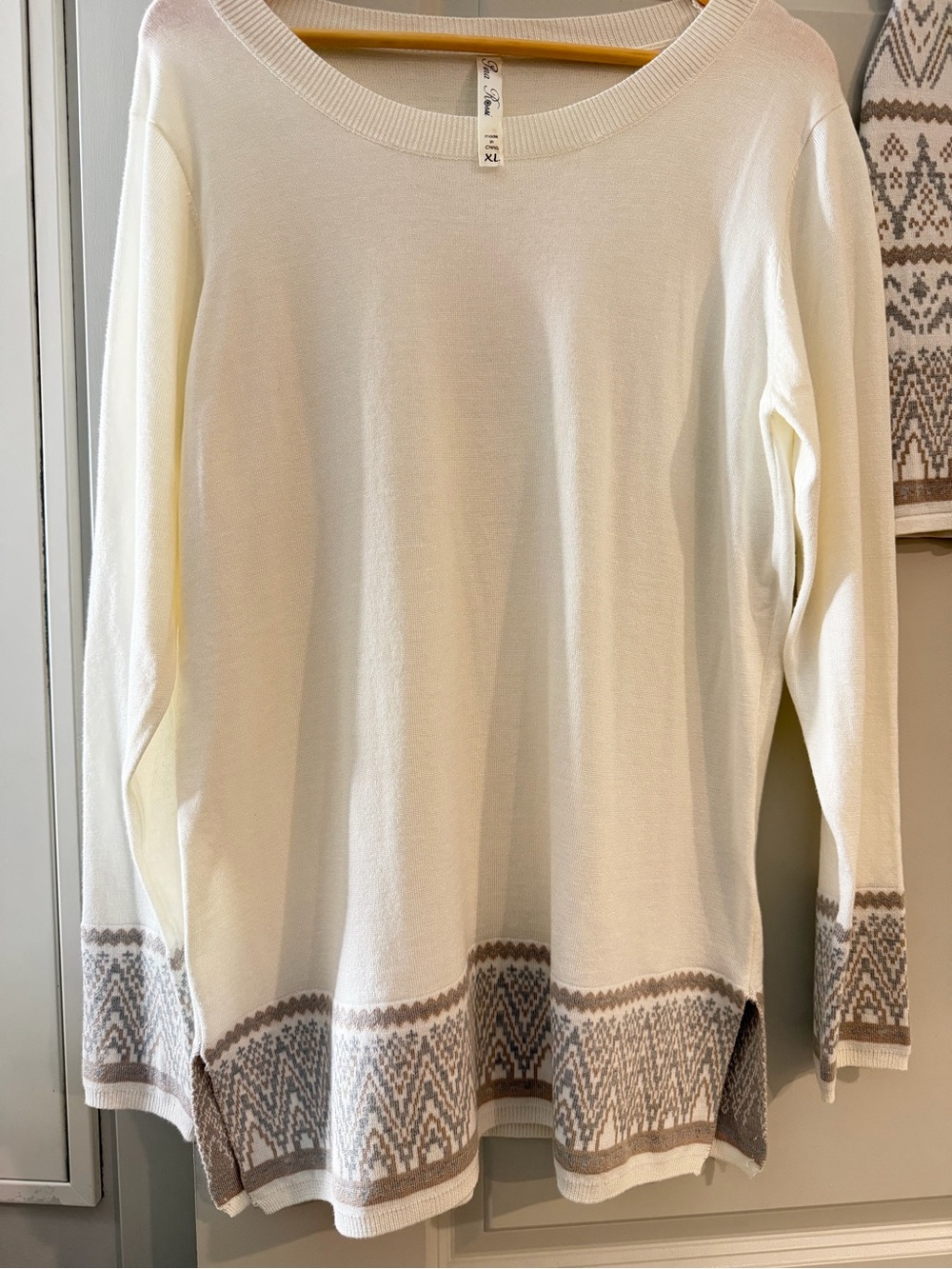 Ivory & Gray Knit Skirt Set - Fair Isle Mini - Picture 4 of 6